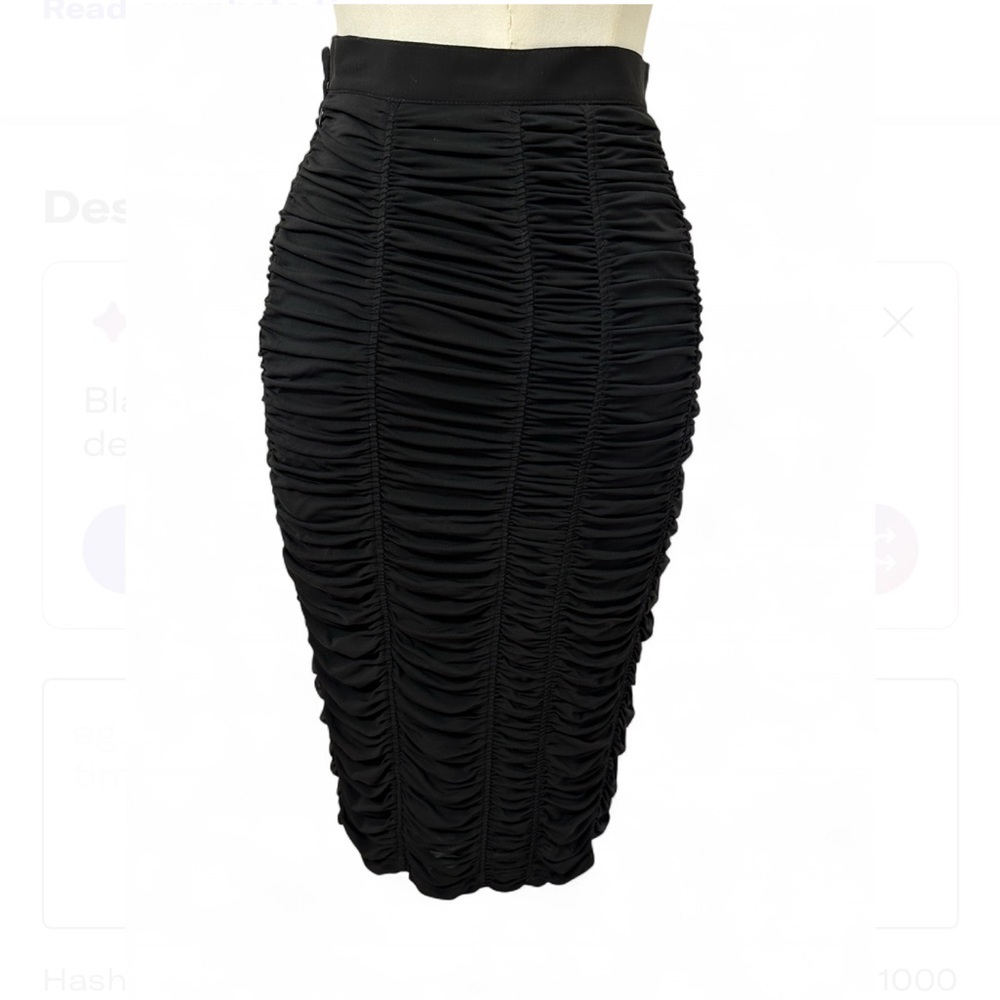 Burberry London Black Ruched Bodycon Skirt – Size 4